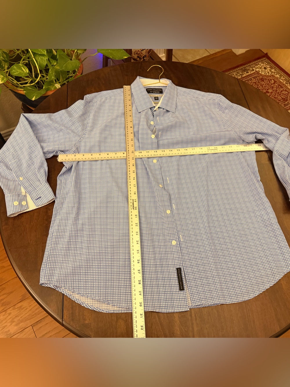 Report Collection Blue Checked Casual Button-Down Shirt